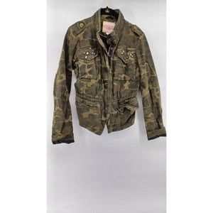 PINK ENVELOPE Jacket Camouflage Junior Size Small Full-Zip Rhinestones.